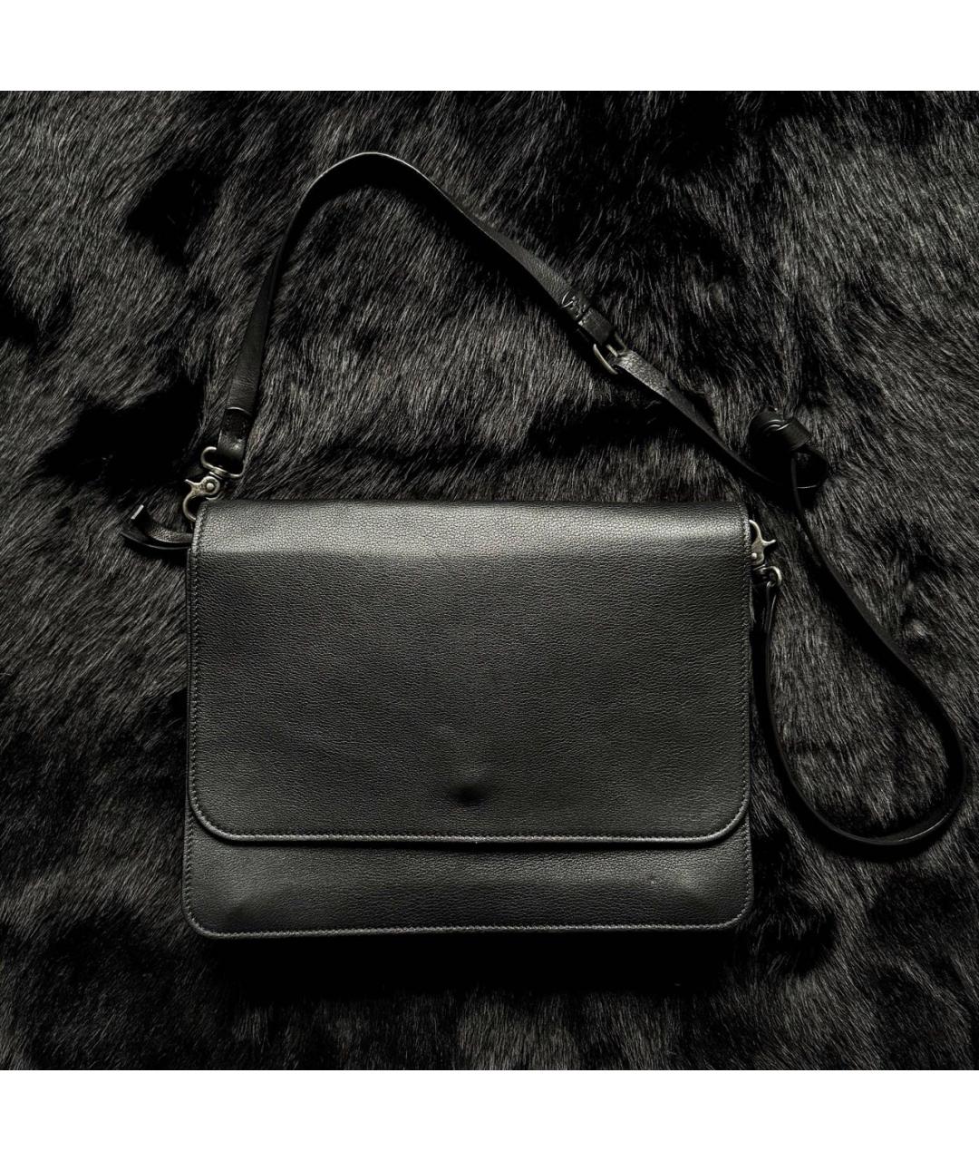 ANN DEMEULEMEESTER Черная кожаная сумка через плечо, фото 4