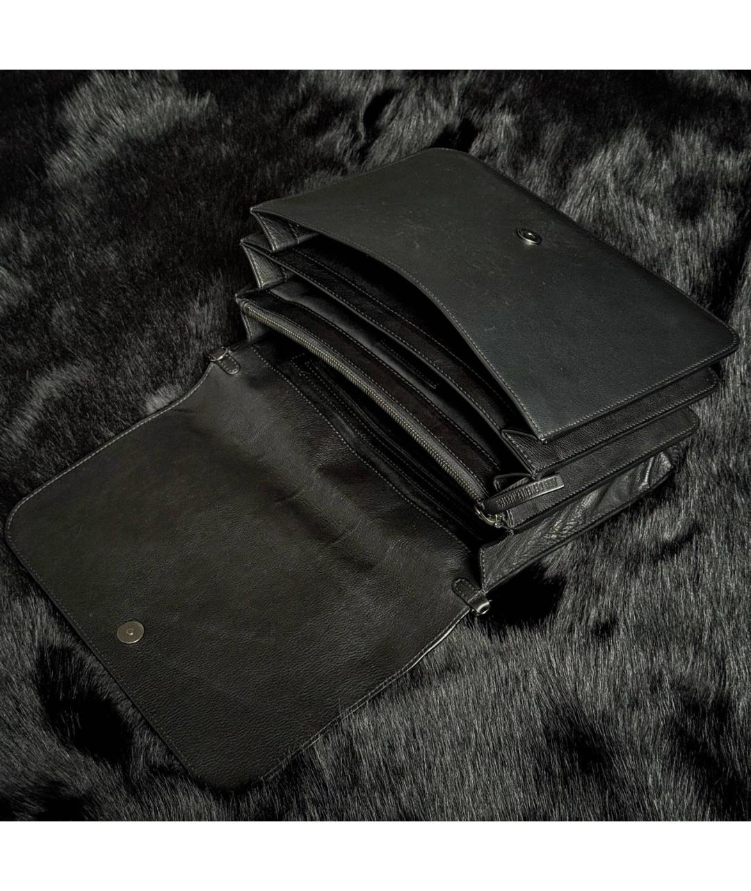ANN DEMEULEMEESTER Черная кожаная сумка через плечо, фото 2