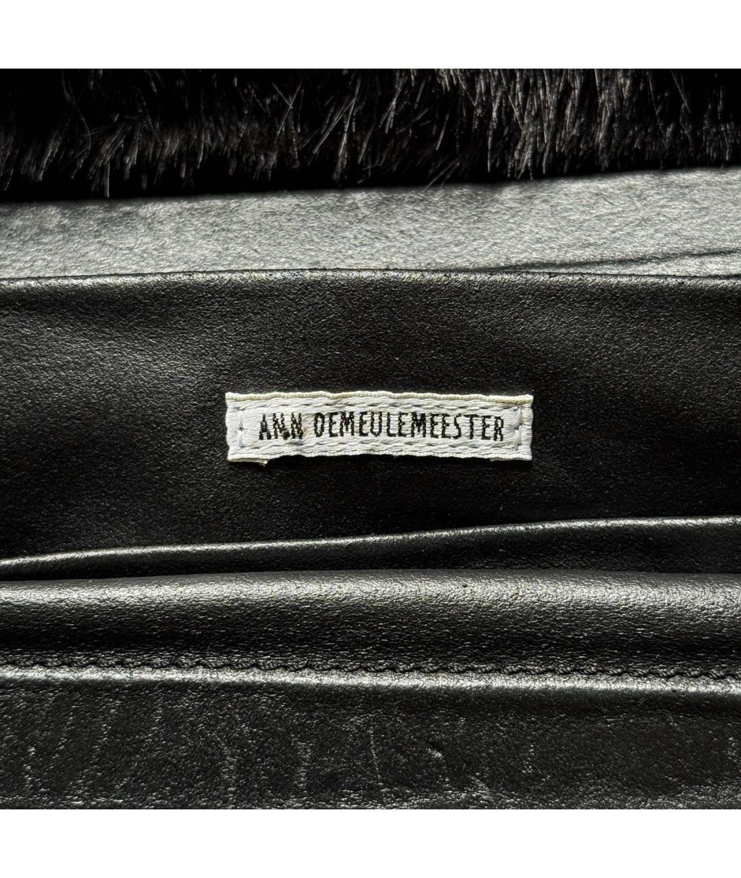 ANN DEMEULEMEESTER Черная кожаная сумка через плечо, фото 3