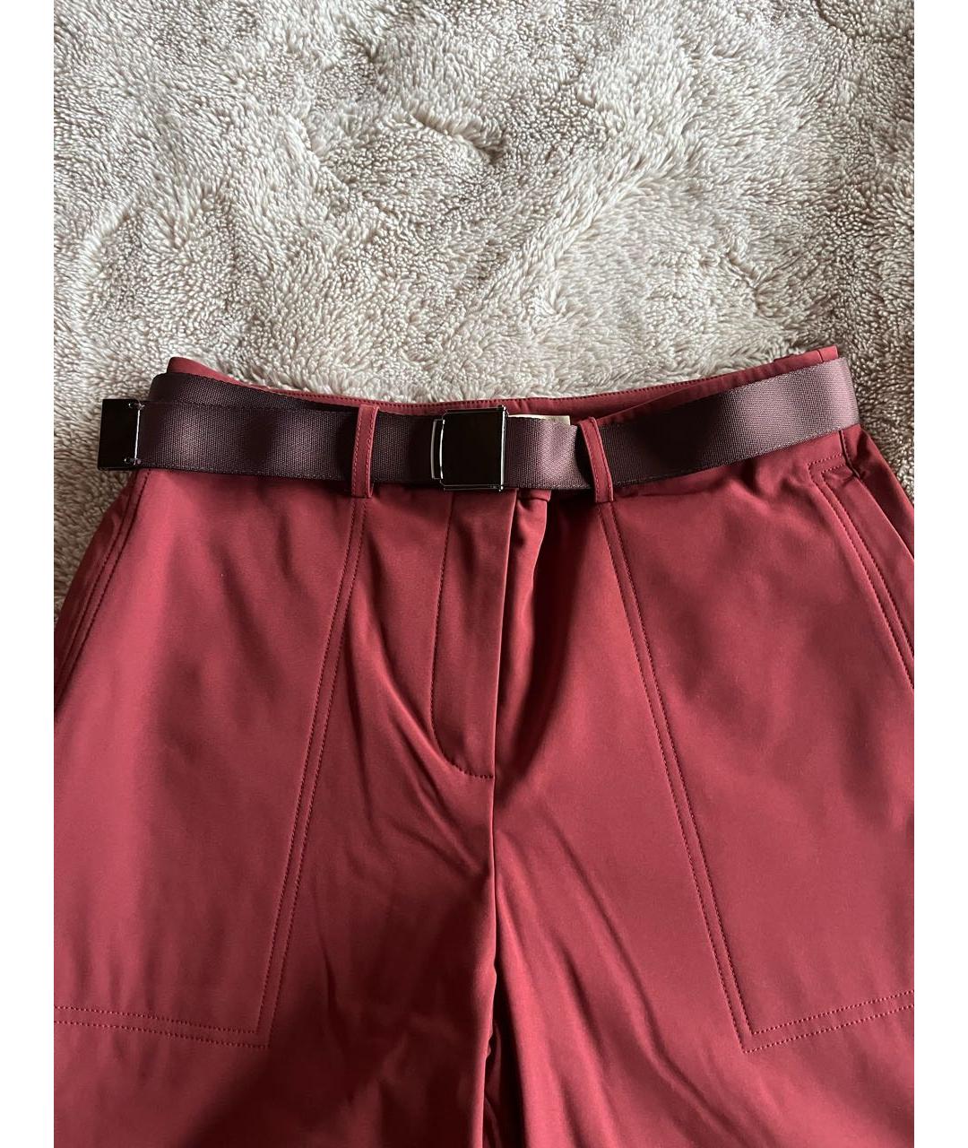 12 STOREEZ Бордовые полиамидовые прямые брюки, фото 3