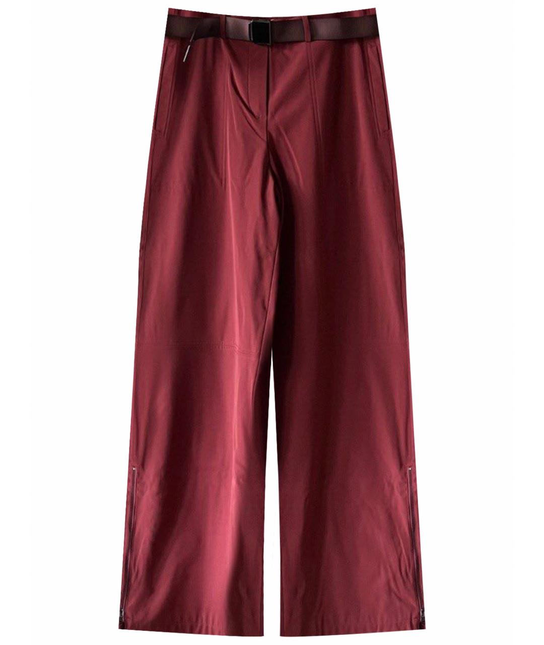 12 STOREEZ Бордовые полиамидовые прямые брюки, фото 1