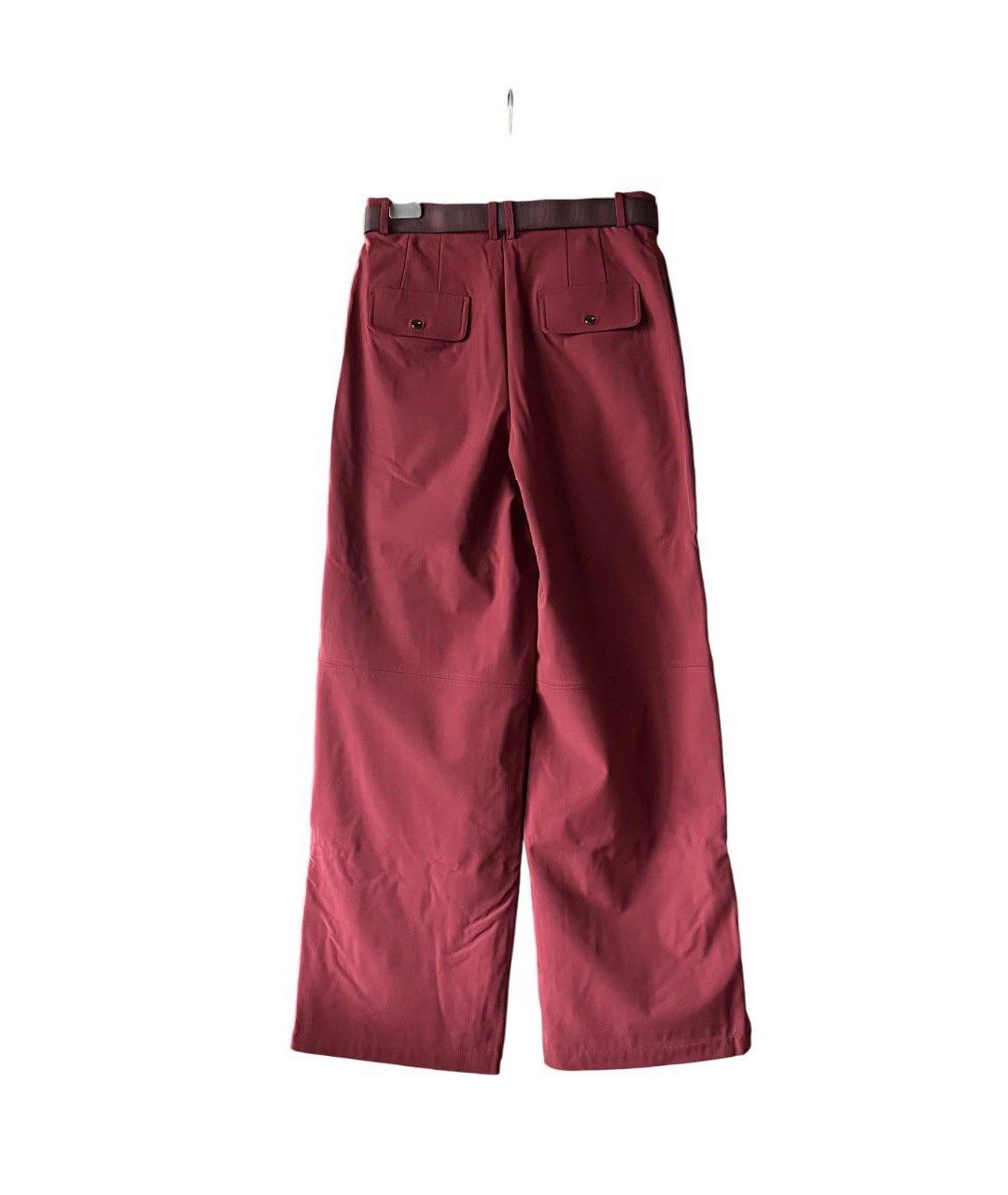 12 STOREEZ Бордовые полиамидовые прямые брюки, фото 2