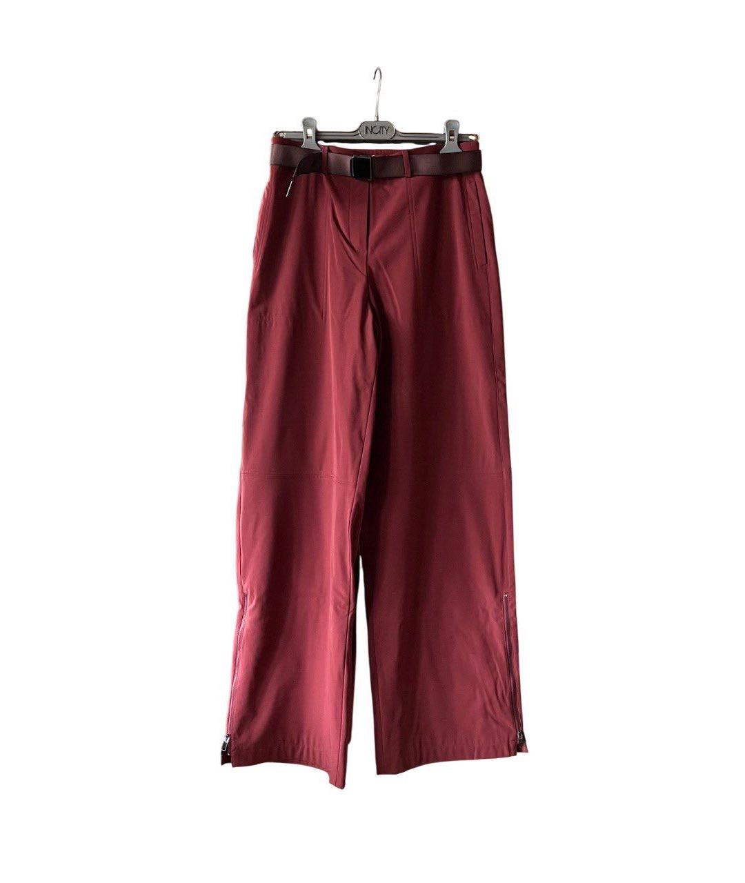 12 STOREEZ Бордовые полиамидовые прямые брюки, фото 9
