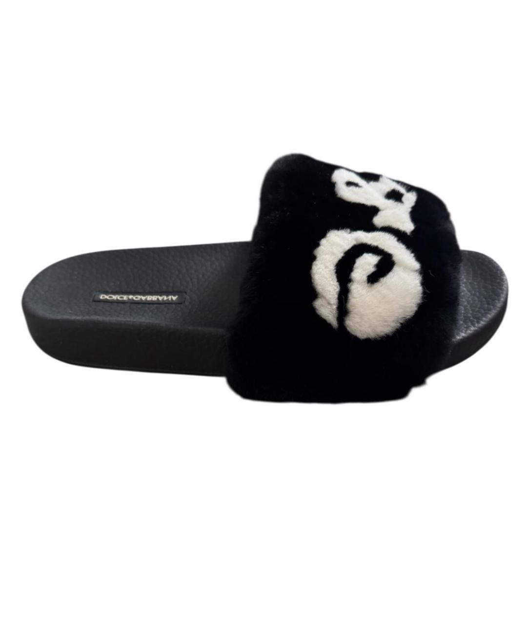 DOLCE&GABBANA Черные шлепанцы, фото 1