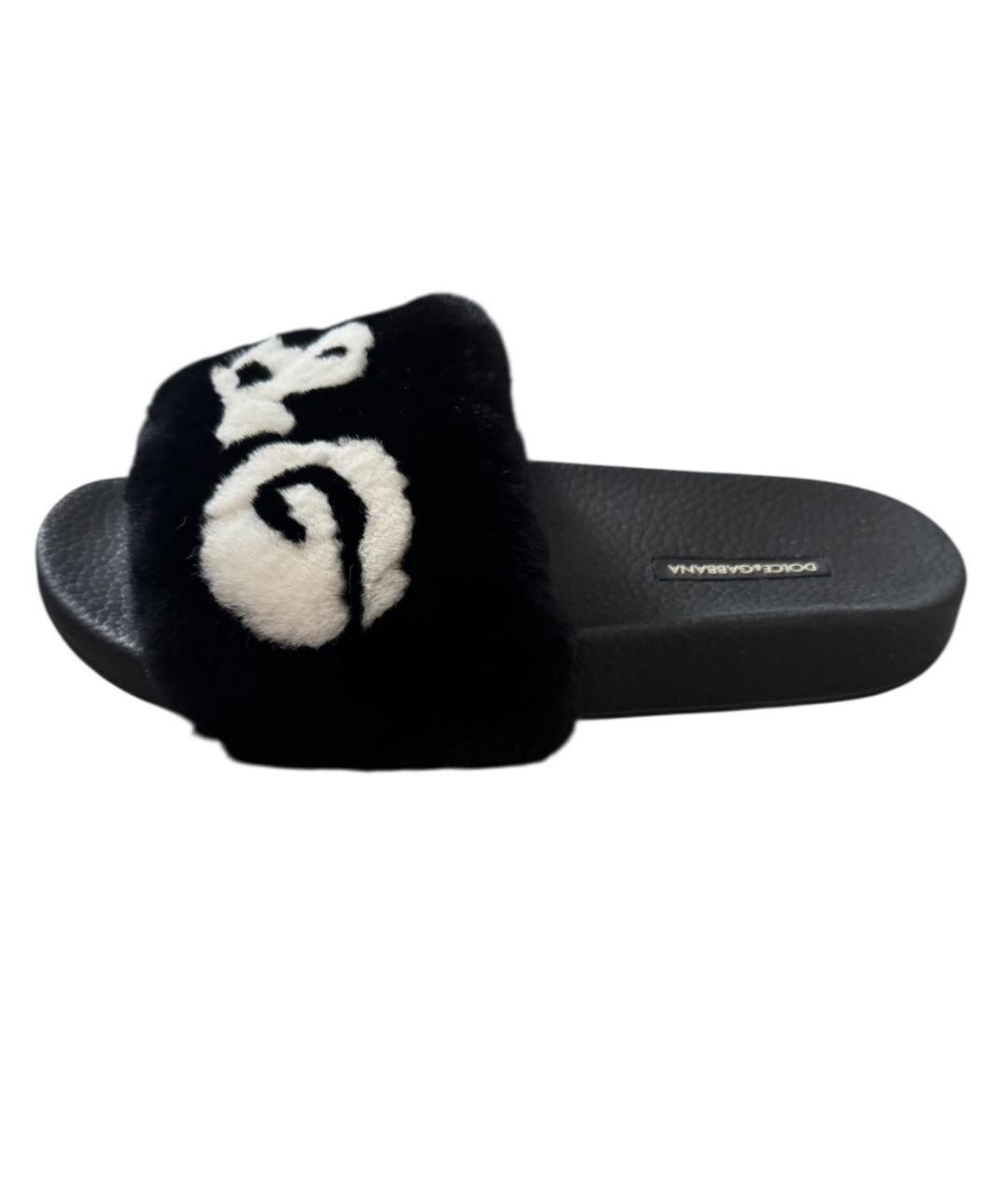 DOLCE&GABBANA Черные шлепанцы, фото 6
