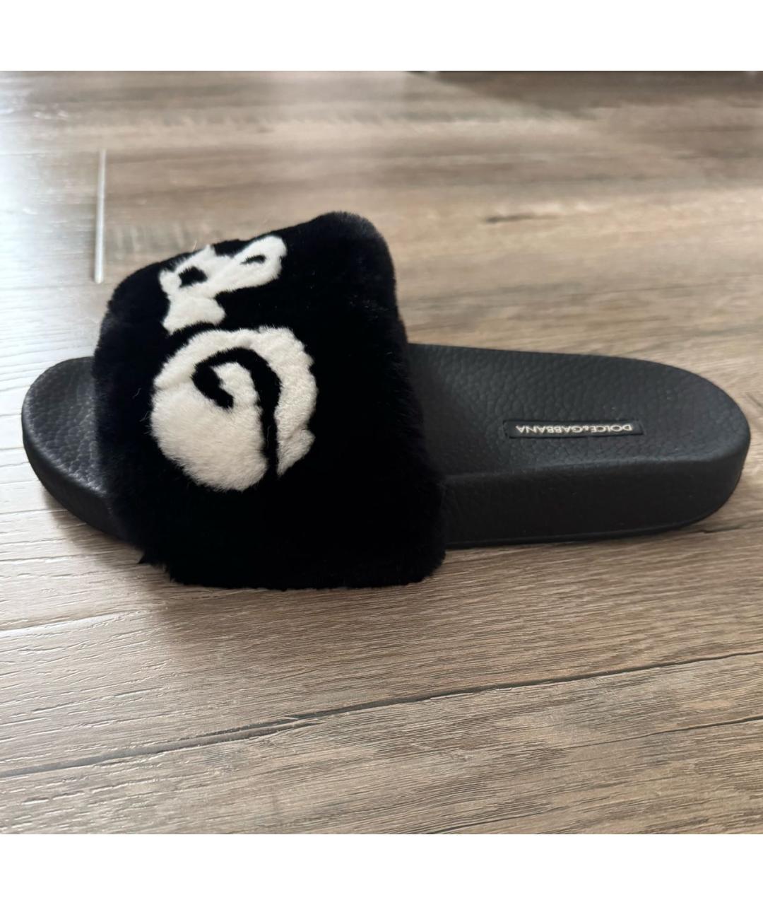 DOLCE&GABBANA Черные шлепанцы, фото 4