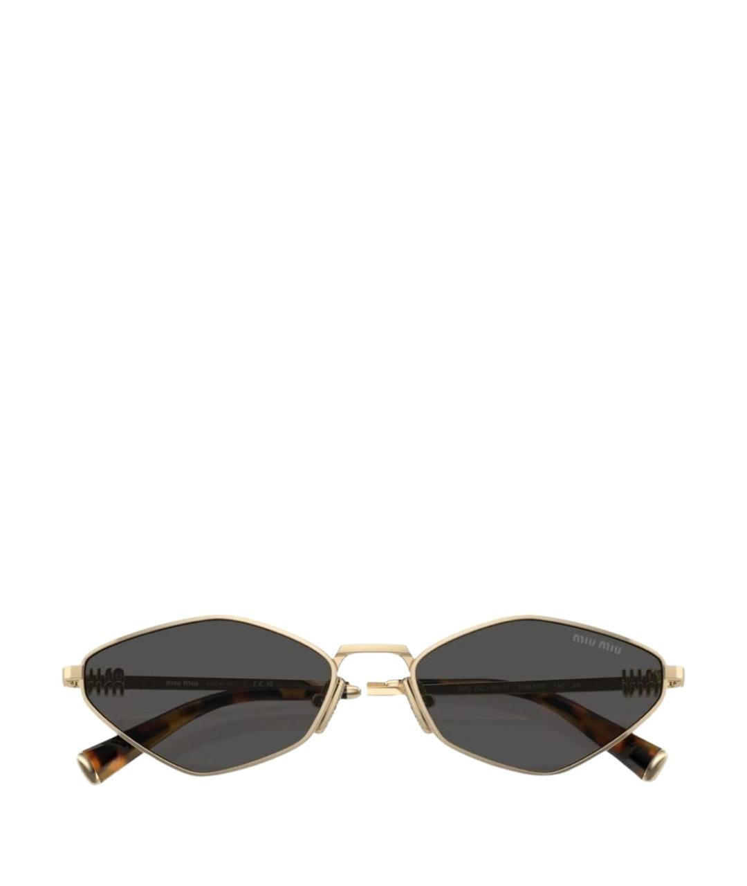 MIU MIU Черные металлические солнцезащитные очки, фото 1