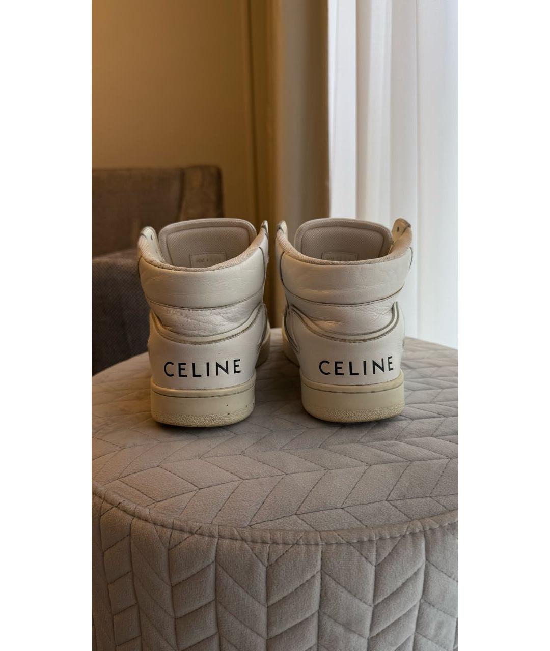 CELINE Белые кожаные кеды, фото 4