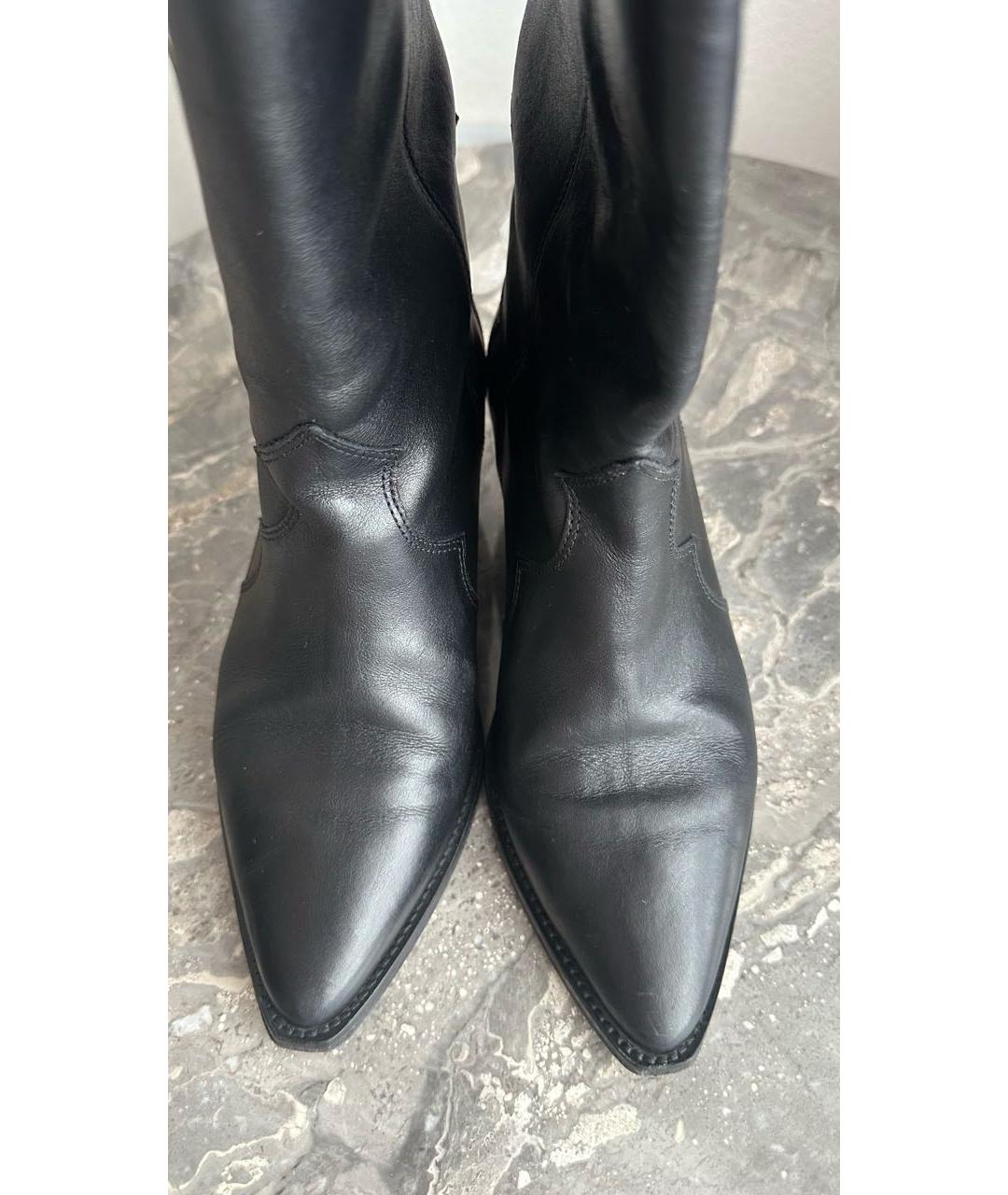 ISABEL MARANT Черные кожаные сапоги, фото 3