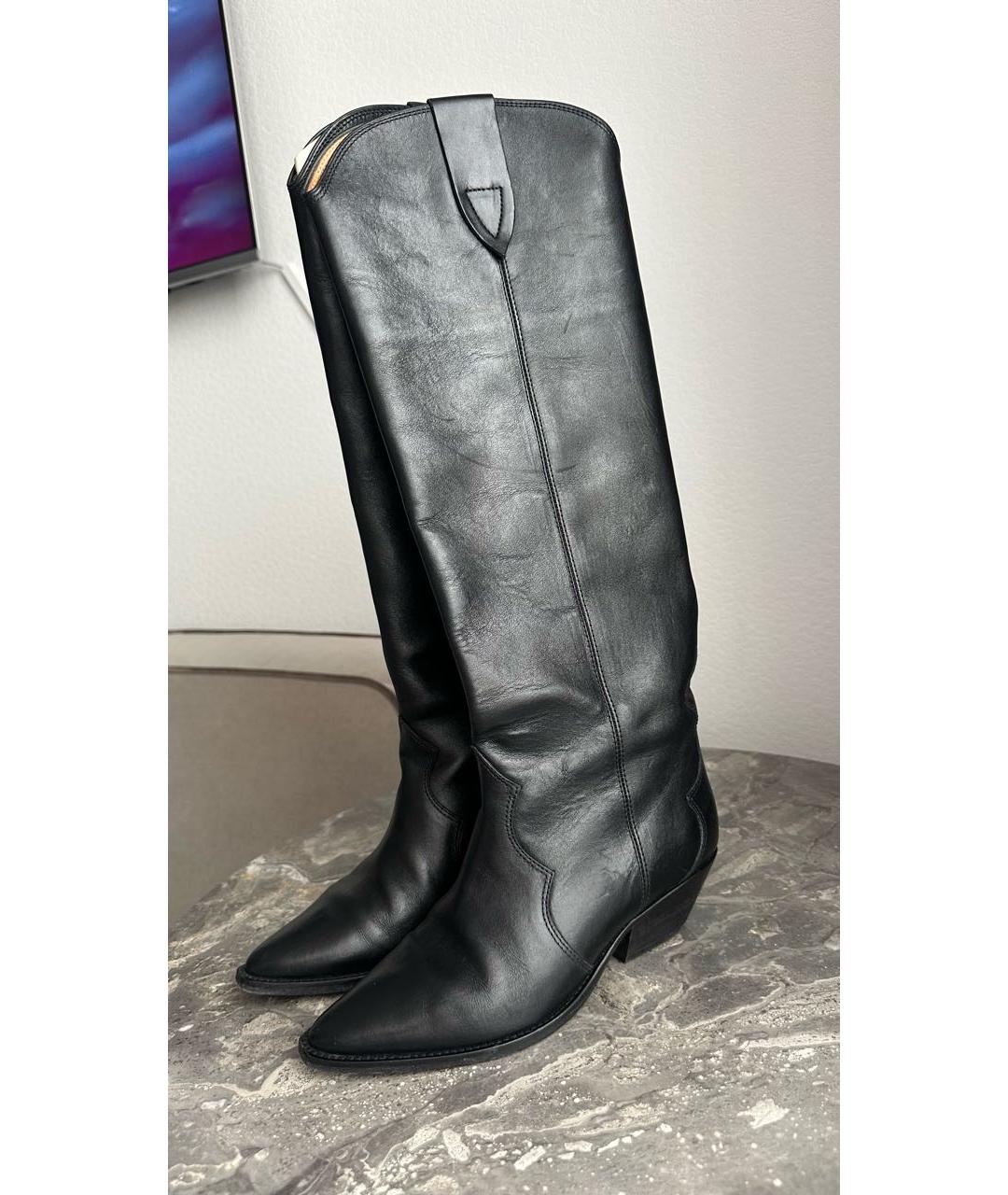 ISABEL MARANT Черные кожаные сапоги, фото 2
