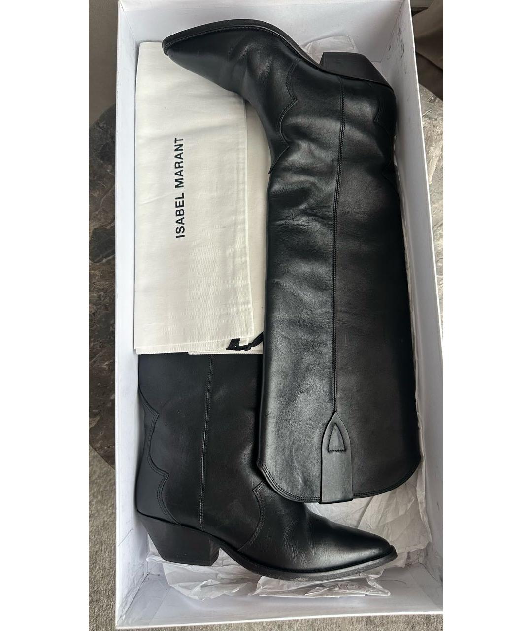 ISABEL MARANT Черные кожаные сапоги, фото 5