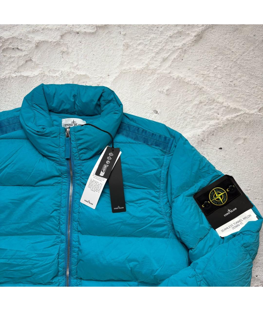 STONE ISLAND Бирюзовый пуховик, фото 3
