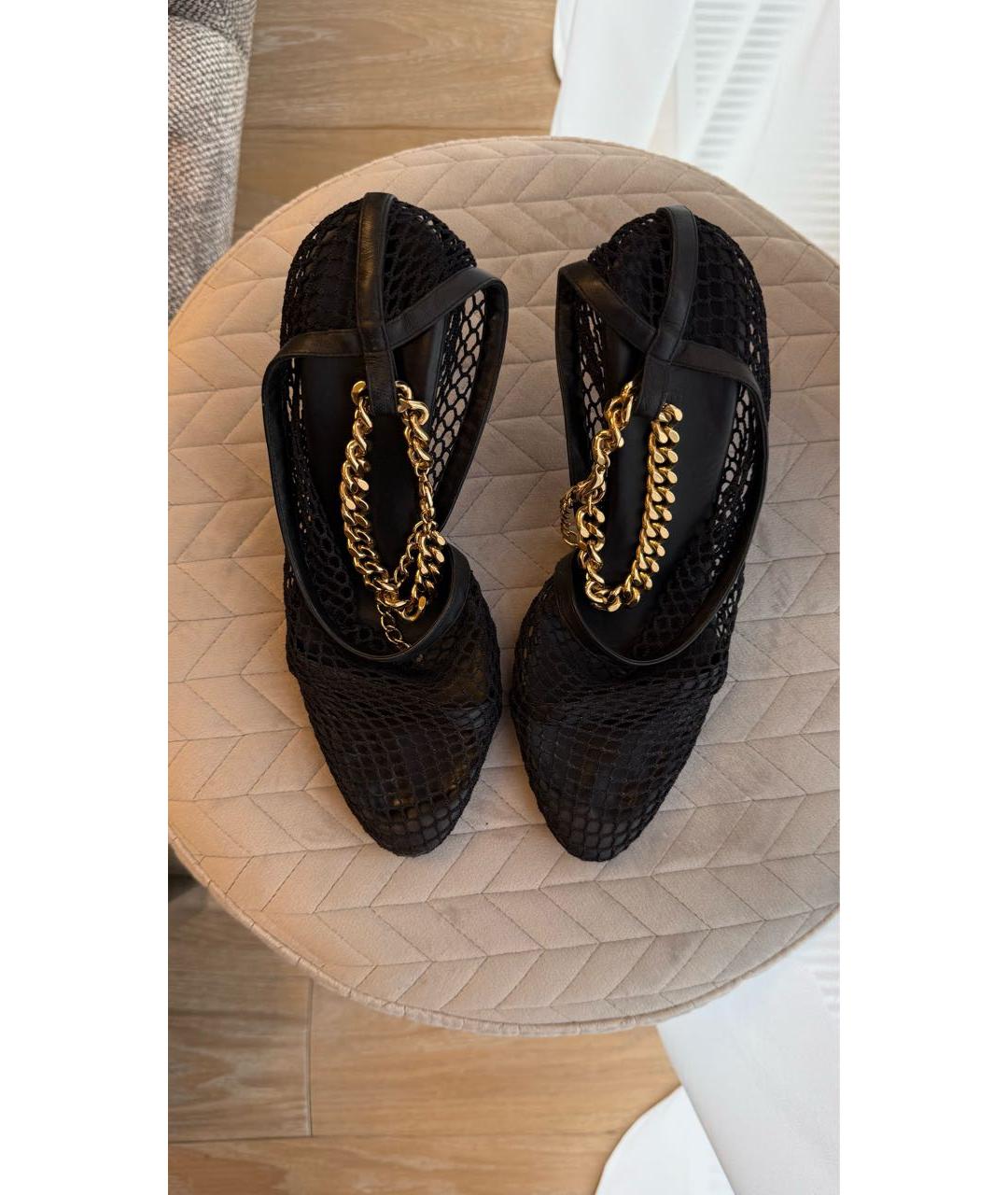 BOTTEGA VENETA Черные текстильные босоножки, фото 2