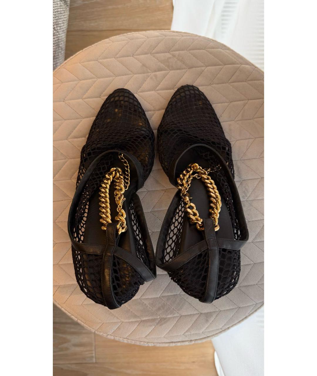 BOTTEGA VENETA Черные текстильные босоножки, фото 3