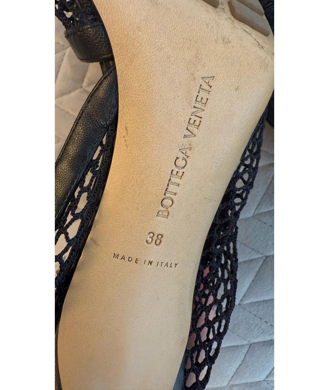 BOTTEGA VENETA Черные текстильные босоножки, фото 5