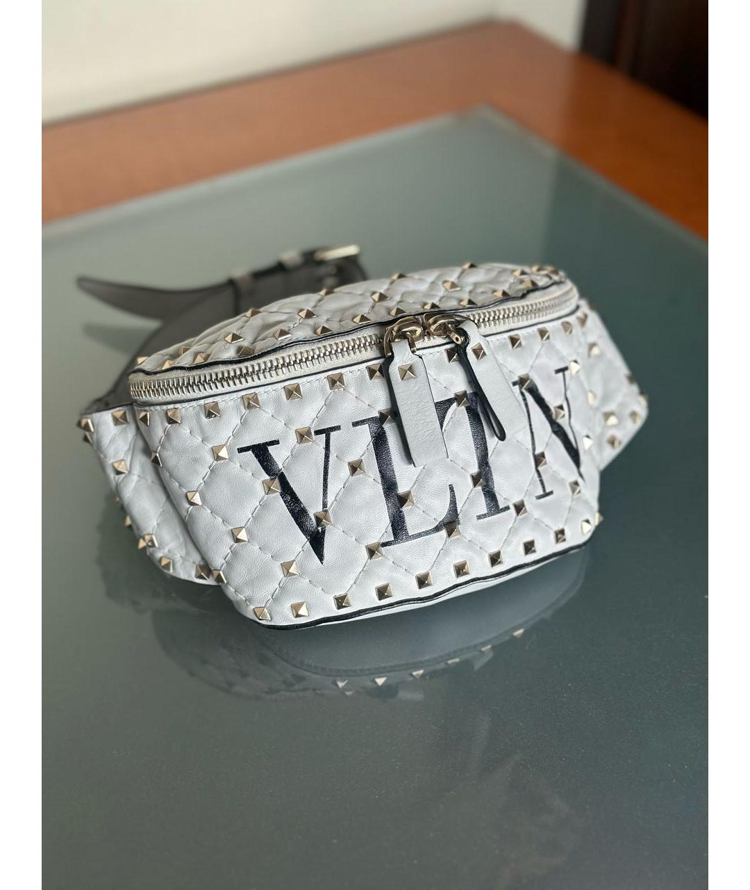 VALENTINO Белая кожаная поясная сумка, фото 2