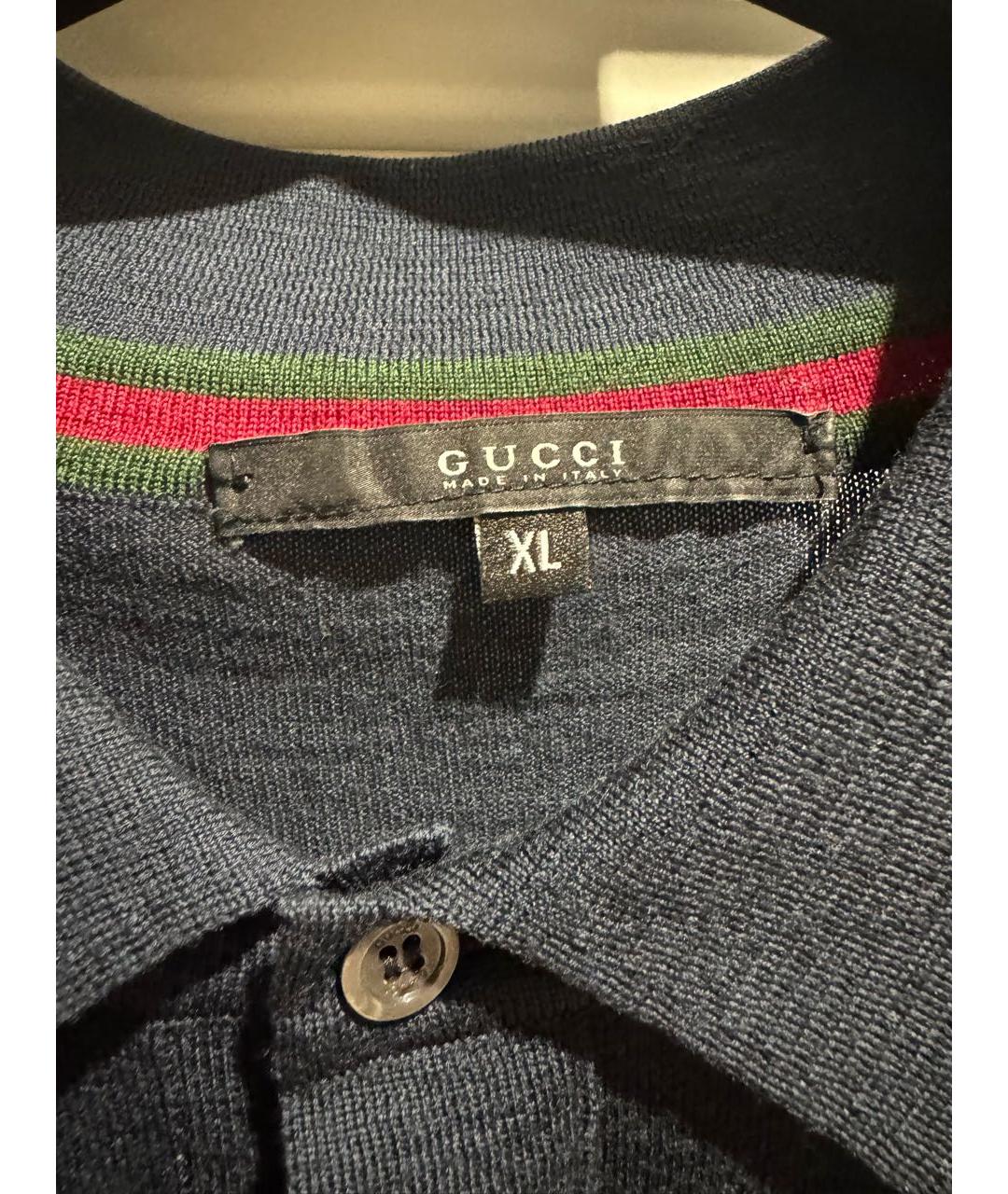 GUCCI Темно-синий шерстяной джемпер / свитер, фото 2