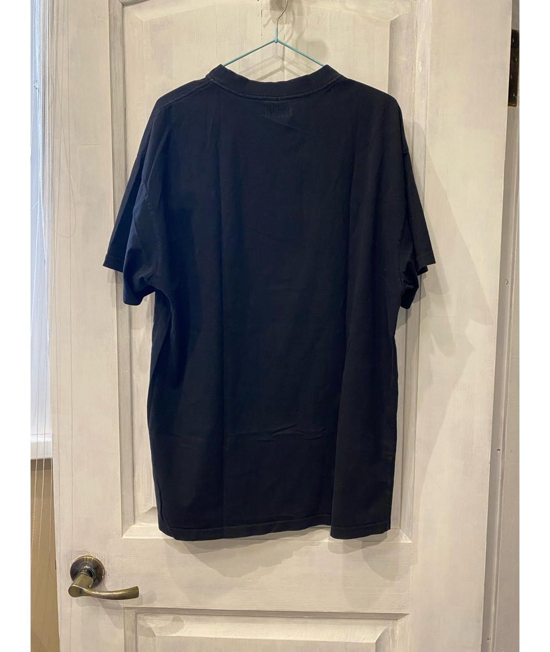 VETEMENTS Черная хлопковая футболка, фото 2