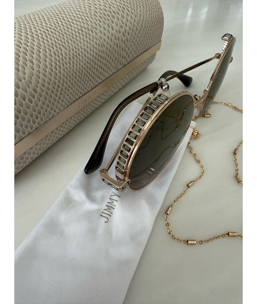 JIMMY CHOO Коричневые металлические солнцезащитные очки, фото 3