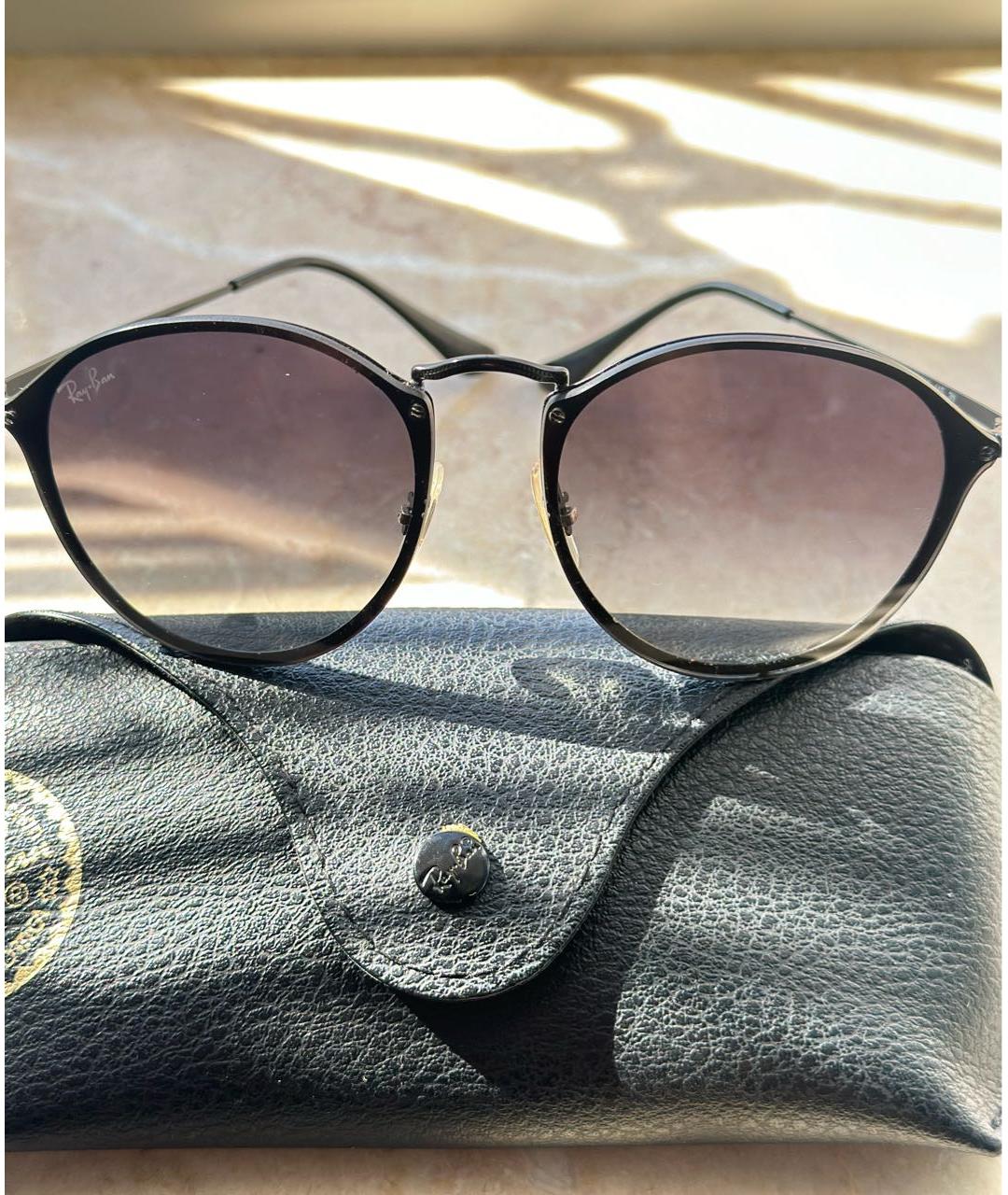 RAY BAN Черные пластиковые солнцезащитные очки, фото 5
