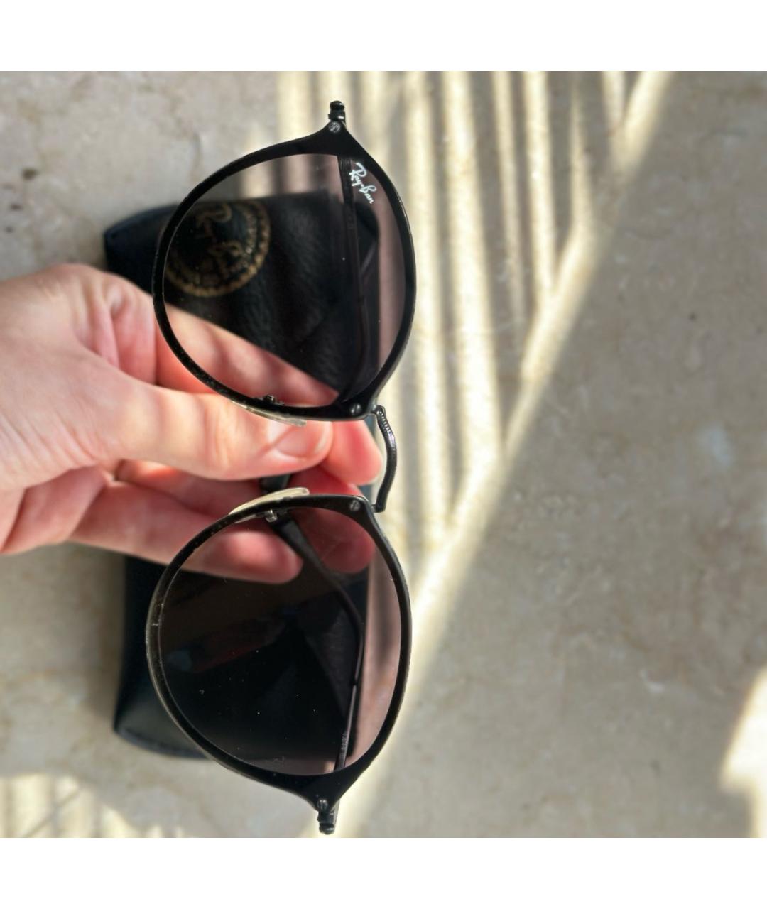 RAY BAN Черные пластиковые солнцезащитные очки, фото 4