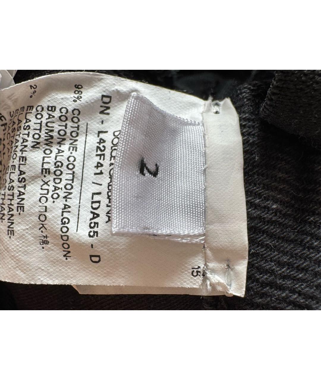 DOLCE&GABBANA Черные хлопковые детские джинсы, фото 3