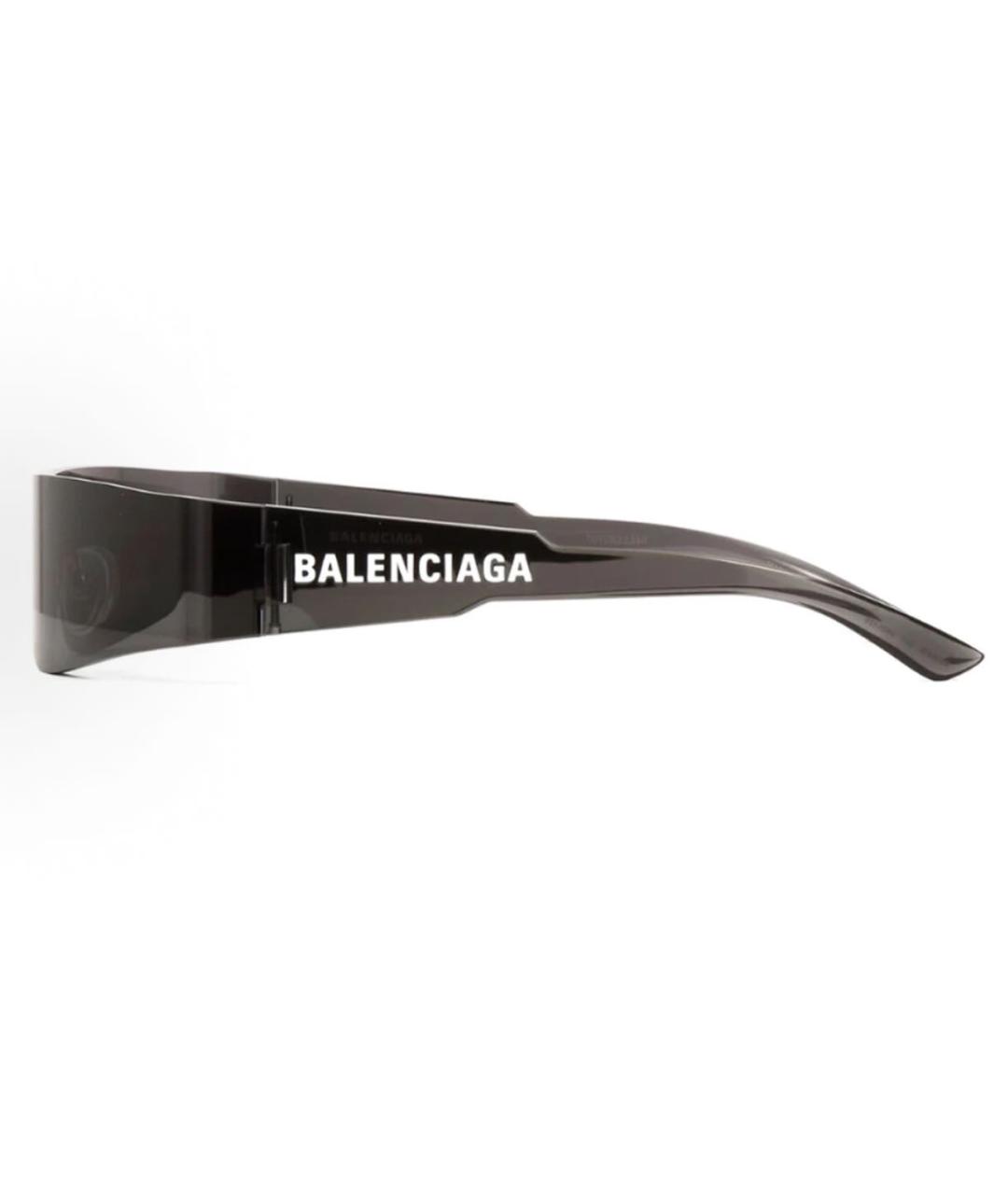 BALENCIAGA Антрацитовые пластиковые солнцезащитные очки, фото 2