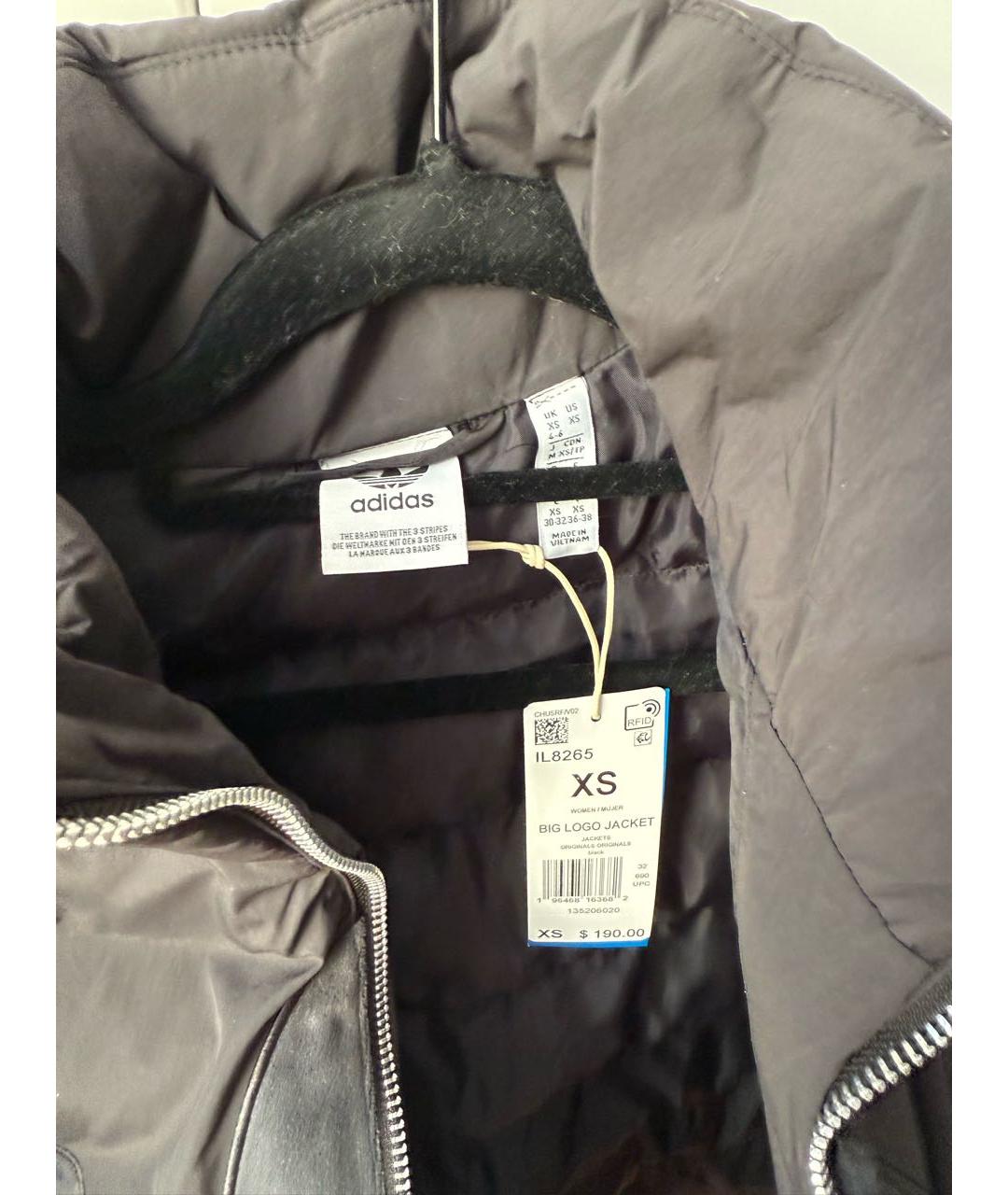 ADIDAS Черная полиэстеровая куртка, фото 8