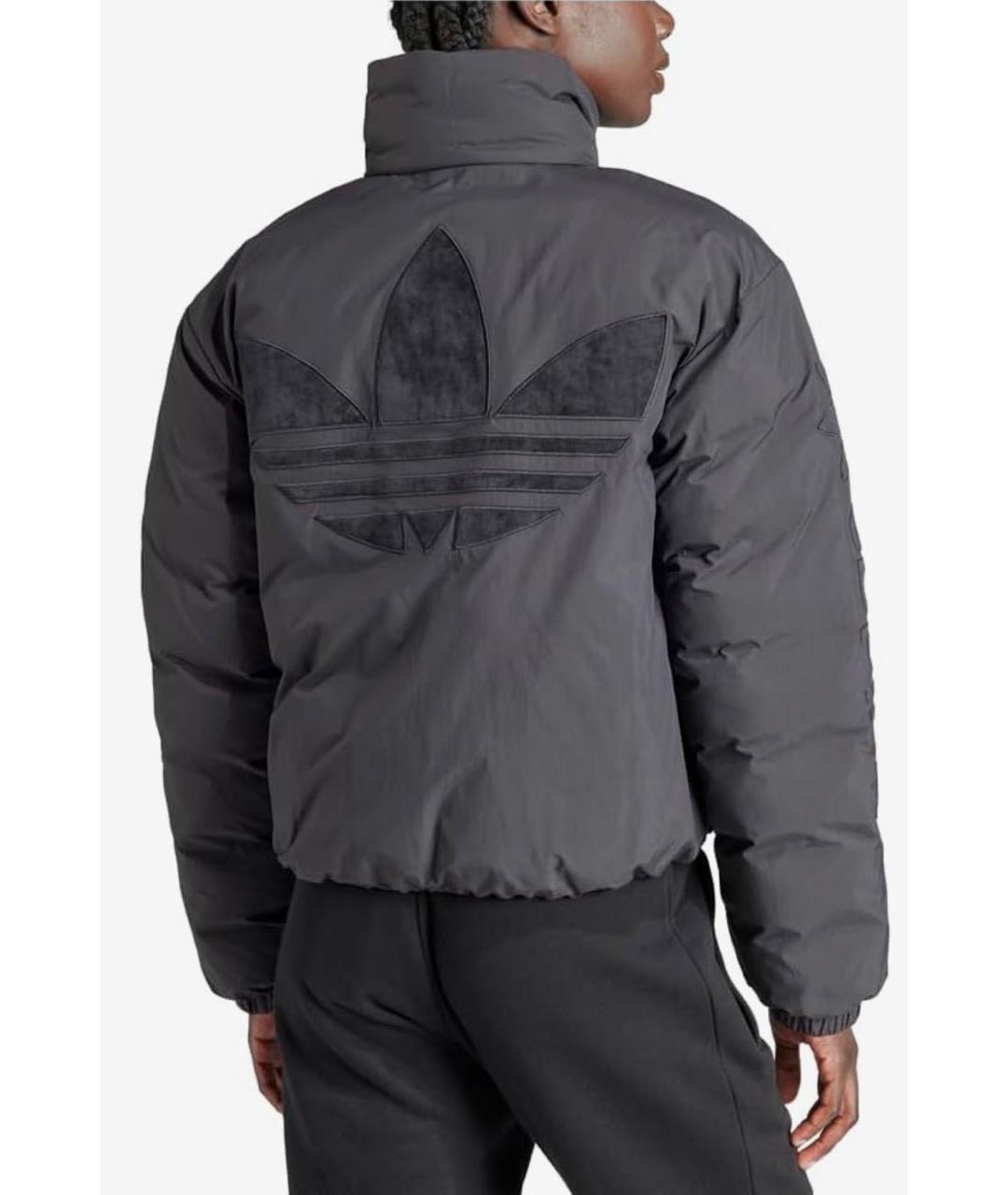 ADIDAS Черная полиэстеровая куртка, фото 3