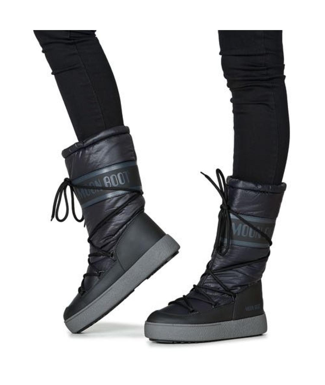 MOON BOOT Черные синтетические сапоги, фото 2