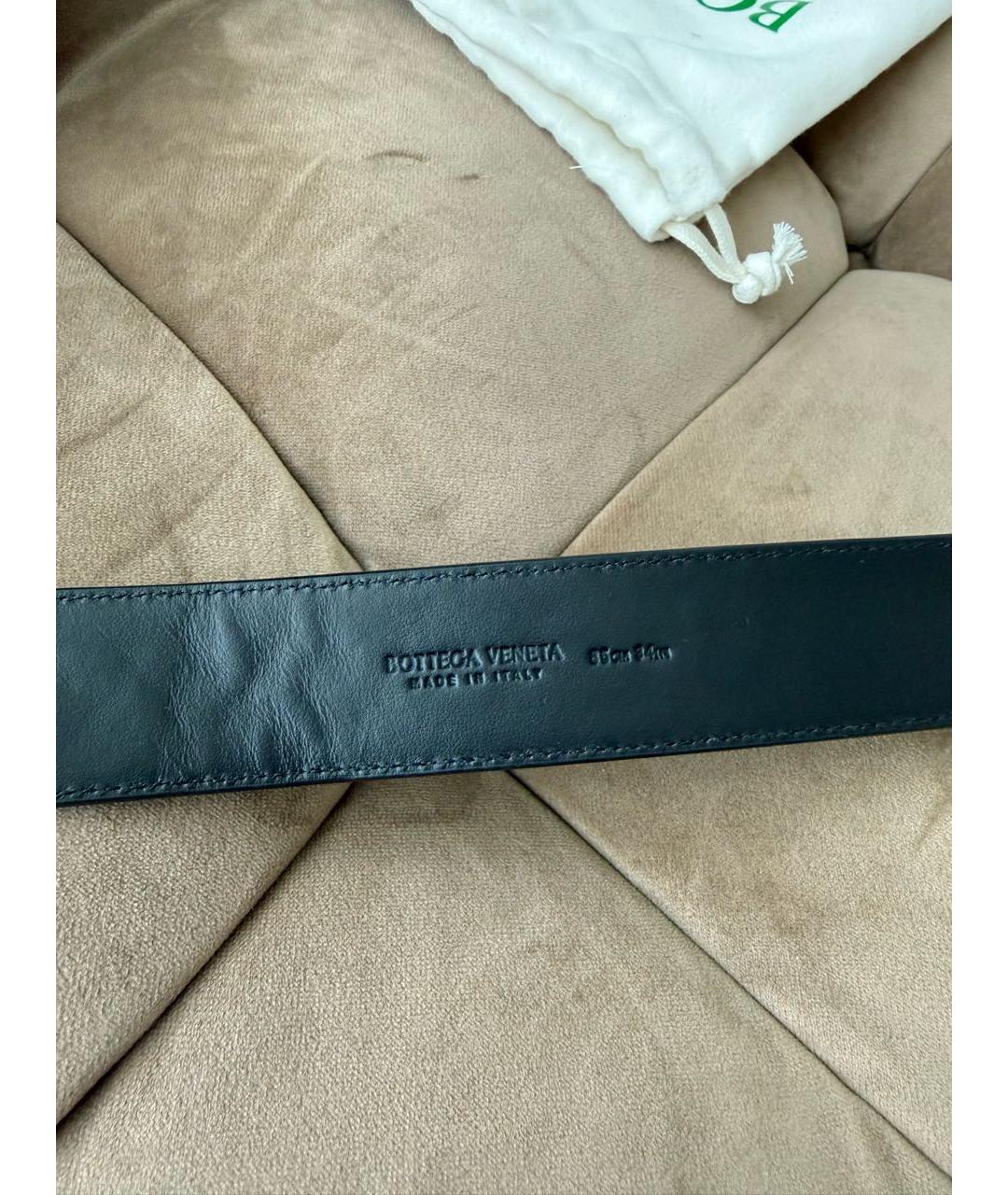 BOTTEGA VENETA Черный кожаный ремень, фото 3