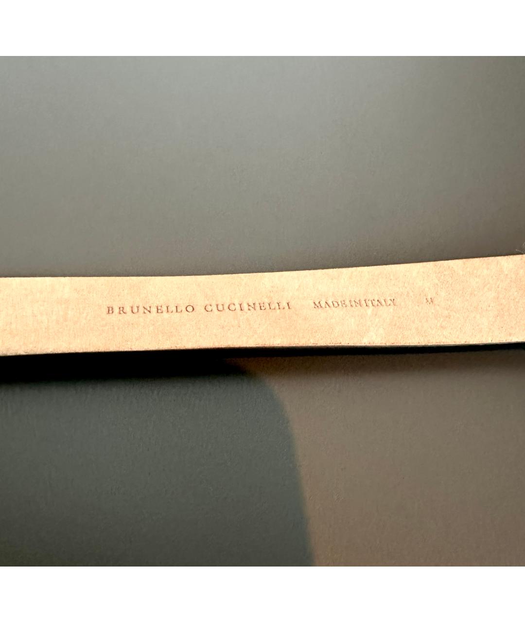 BRUNELLO CUCINELLI Коричневый ремень из экзотической кожи, фото 5