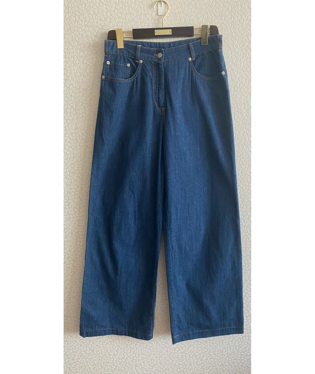 DRIES VAN NOTEN Синие хлопковые джинсы клеш, фото 7