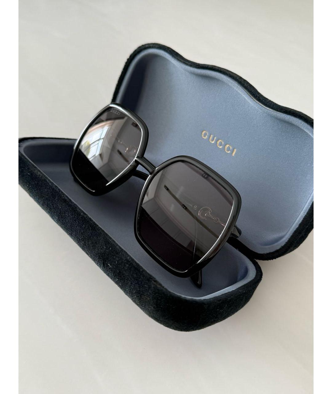 GUCCI Черные пластиковые солнцезащитные очки, фото 5