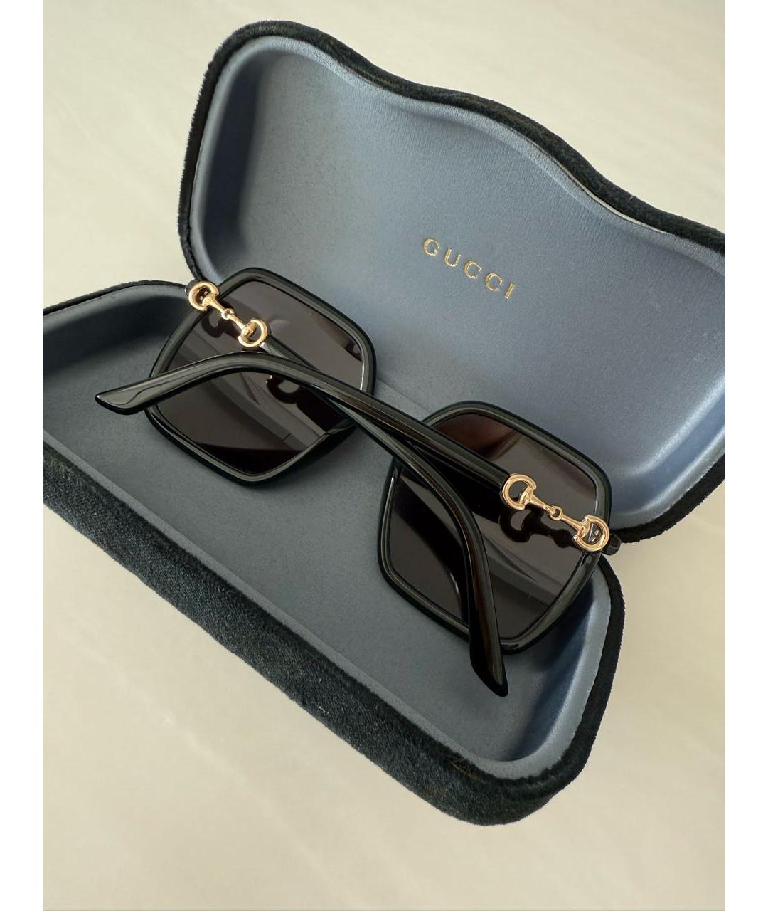 GUCCI Черные пластиковые солнцезащитные очки, фото 2