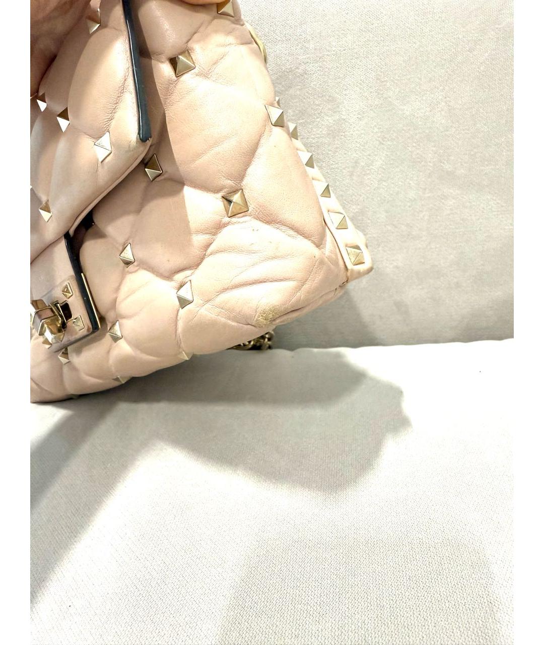 VALENTINO Коралловая кожаная сумка через плечо, фото 4