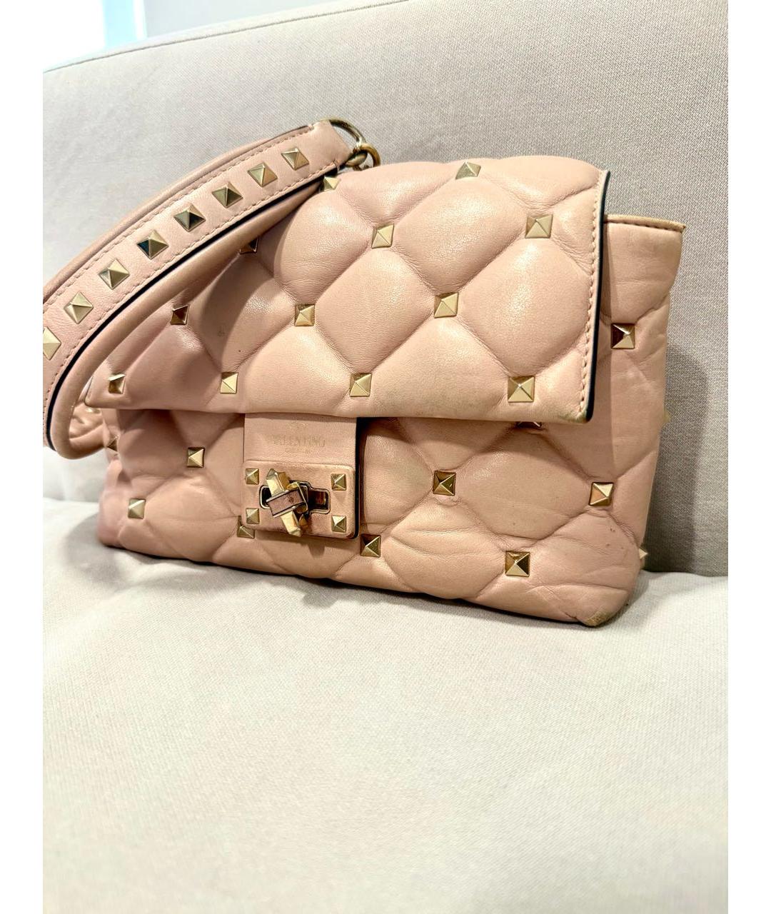 VALENTINO Коралловая кожаная сумка через плечо, фото 3