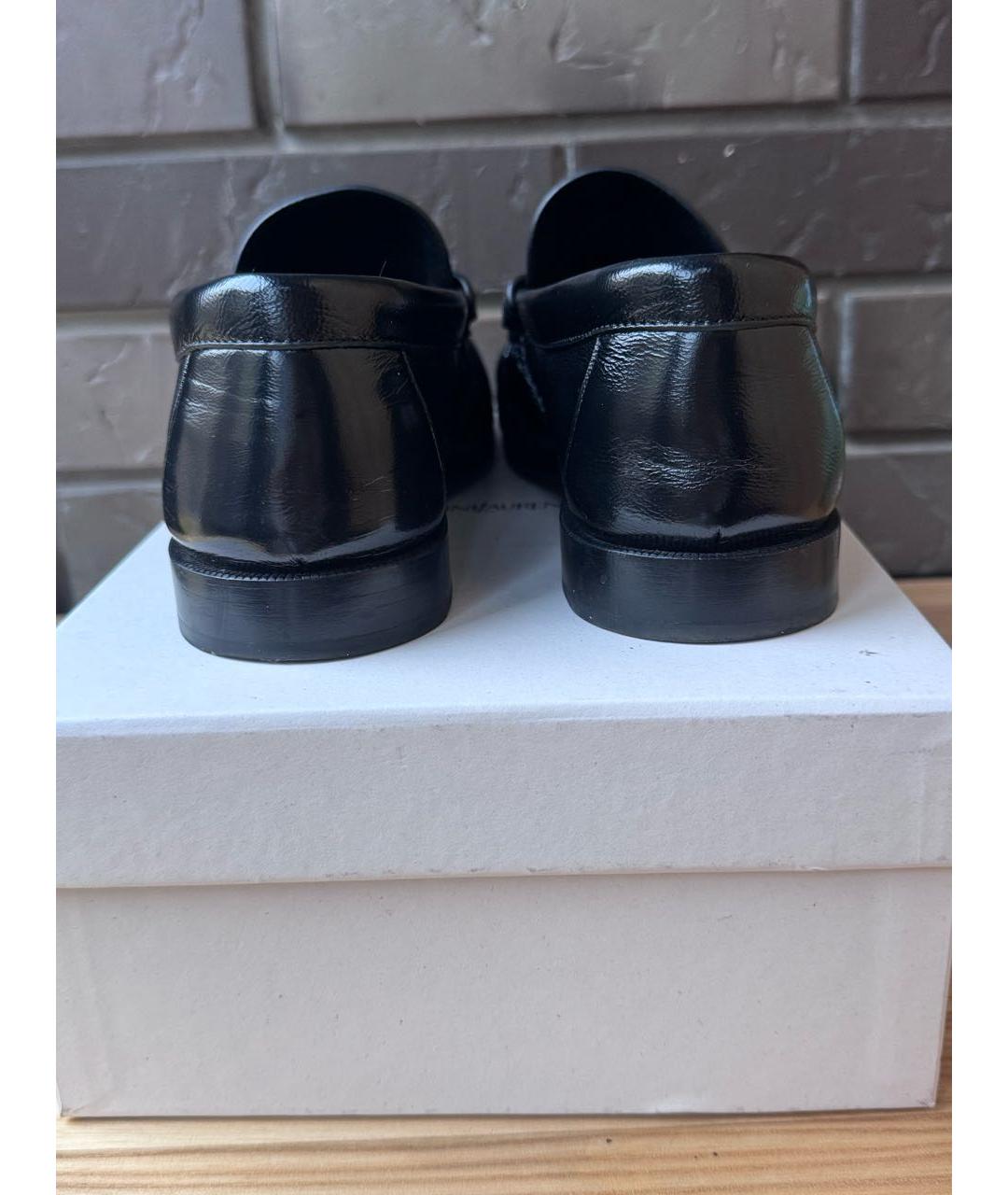 SAINT LAURENT Черные кожаные лоферы, фото 4