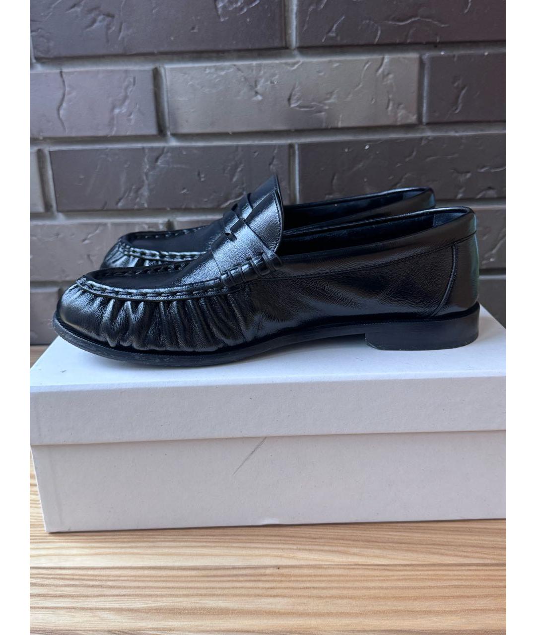 SAINT LAURENT Черные кожаные лоферы, фото 6