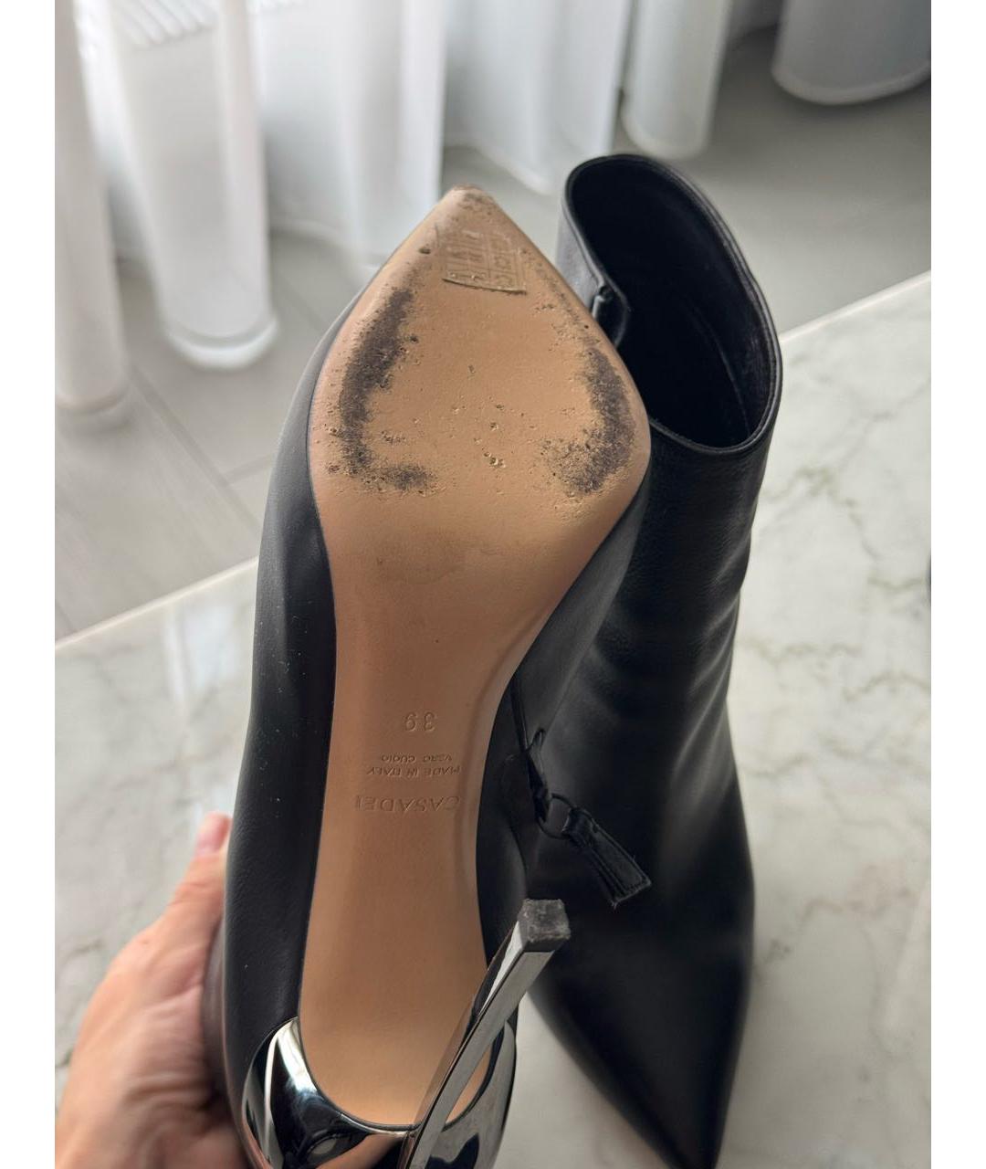 CASADEI Черные кожаные ботильоны, фото 4