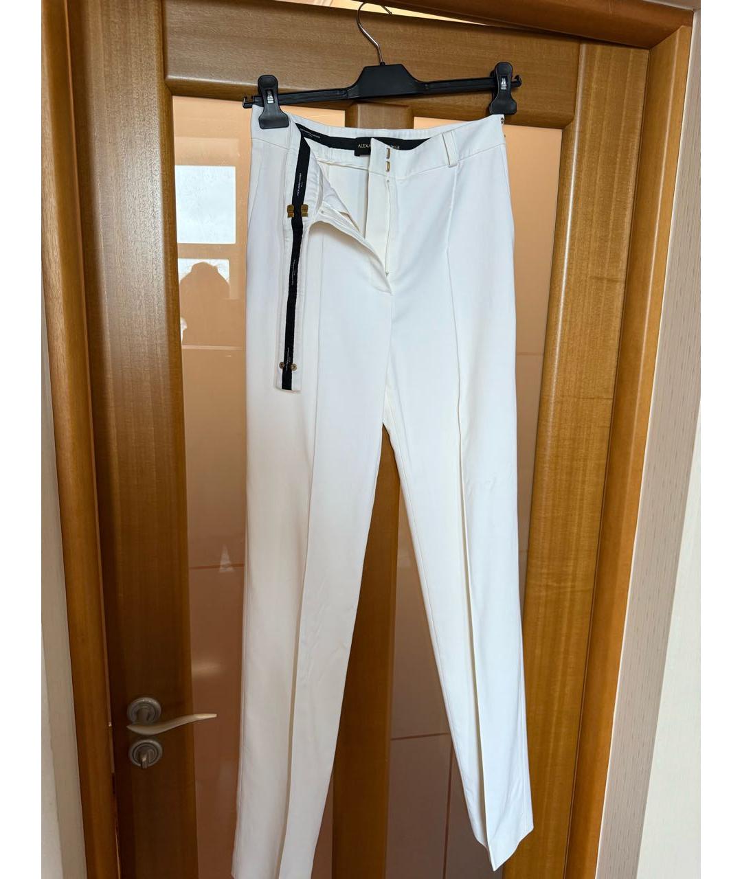 ALEXANDRE VAUTHIER Белые вискозные прямые брюки, фото 2