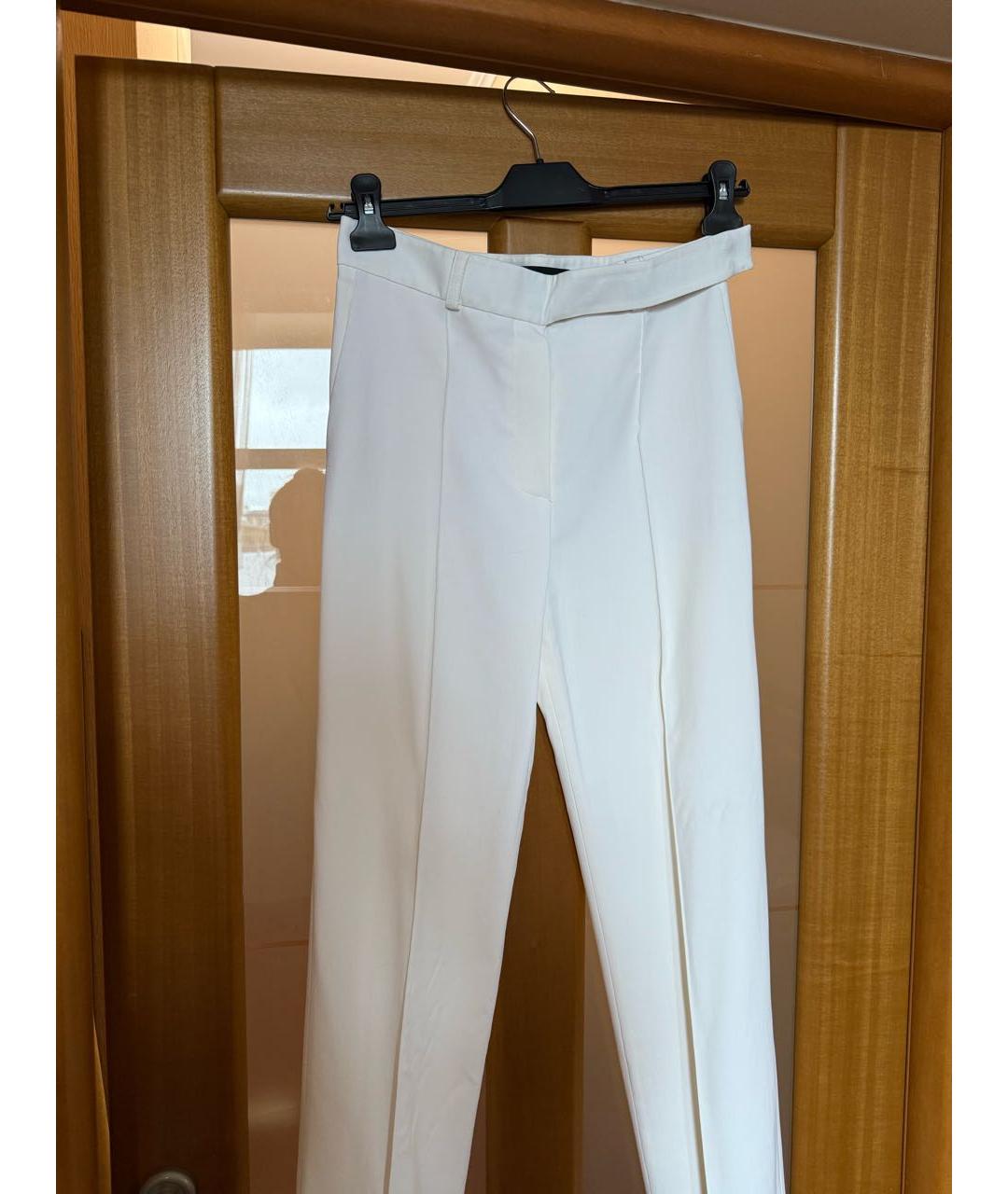 ALEXANDRE VAUTHIER Белые вискозные прямые брюки, фото 4