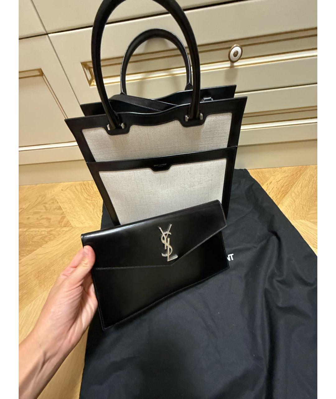 SAINT LAURENT Серая сумка тоут, фото 5