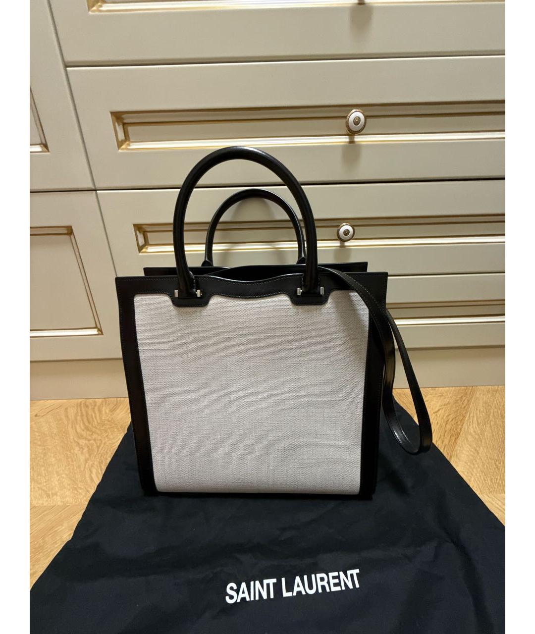 SAINT LAURENT Серая сумка тоут, фото 3