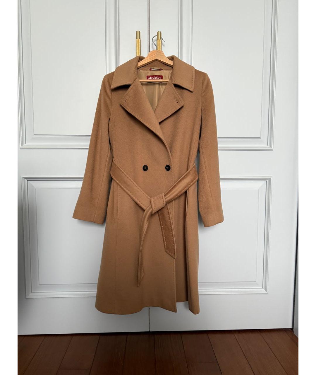 MAX MARA STUDIO Коричневое шерстяное пальто, фото 2