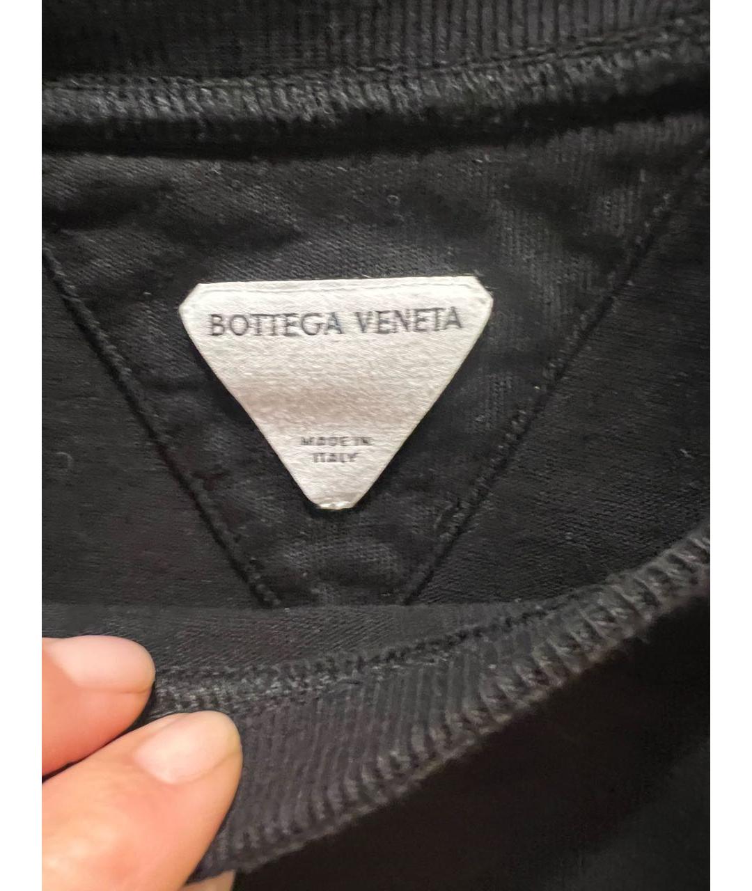 BOTTEGA VENETA Черная хлопковая футболка, фото 2