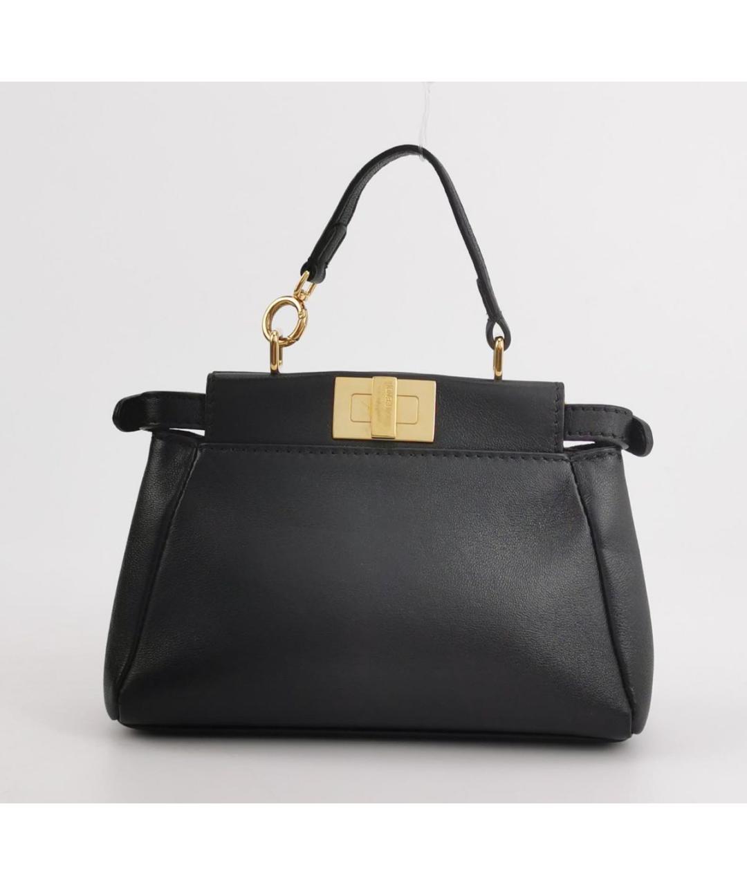 FENDI Черная кожаная сумка через плечо, фото 4