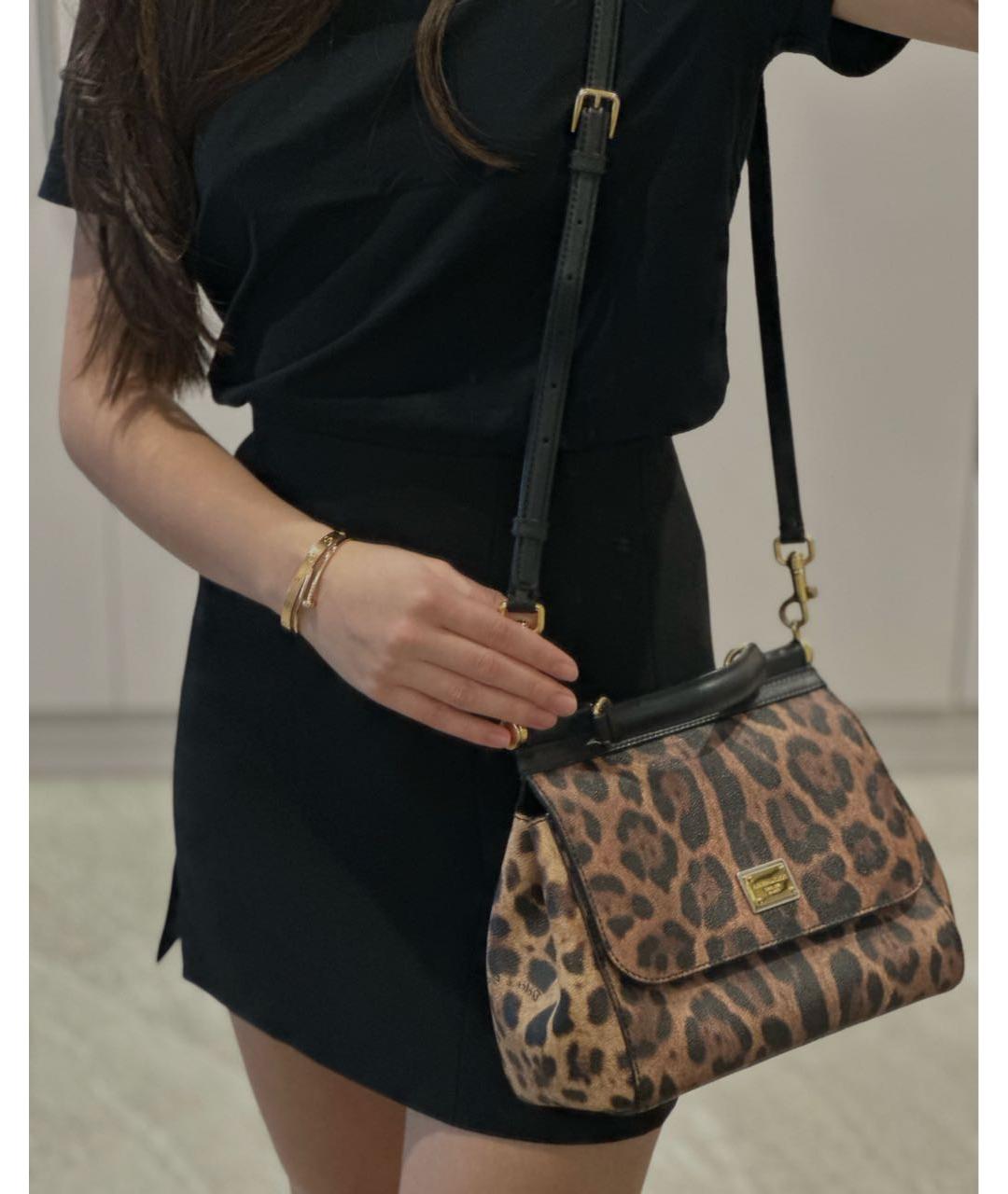 DOLCE&GABBANA Коричневая кожаная сумка через плечо, фото 5