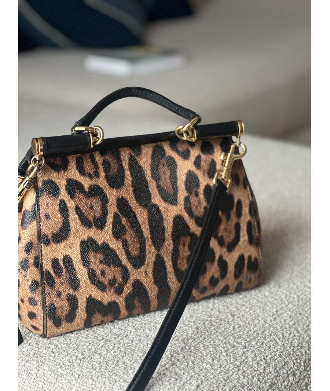 DOLCE&GABBANA Коричневая кожаная сумка через плечо, фото 3