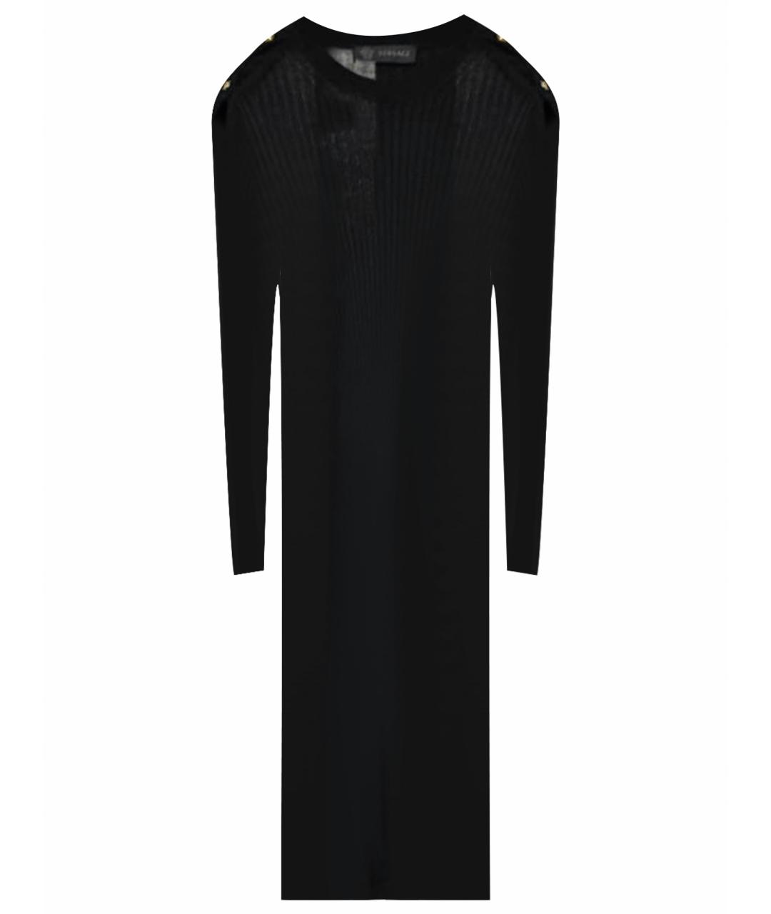 VERSACE Черное шерстяное вечернее платье, фото 1